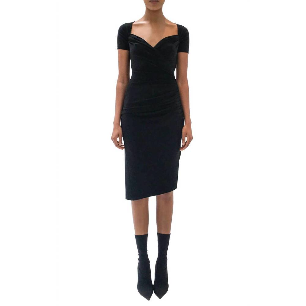 NEW NORMA KAMALI sweetheart side drape dress in black